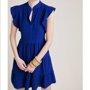 anthro flutter sleeve dress